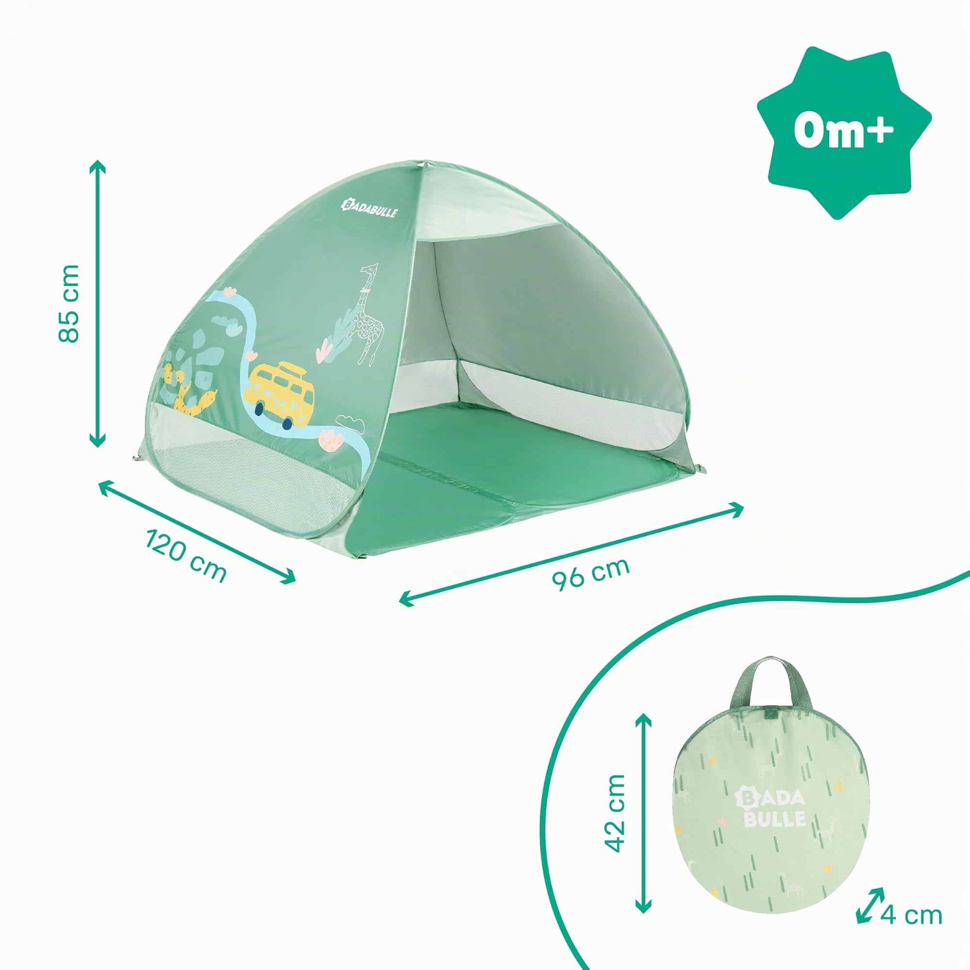 badabulle-strandmuschel-safari-125-x-100-x-85-cm-mit-uv-schutz-50-und-pop-up-sys image 6