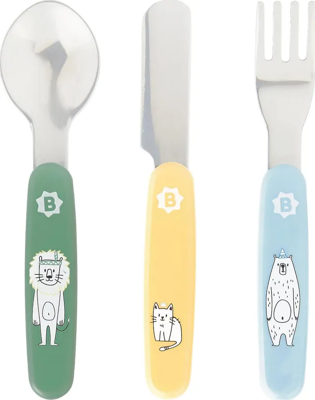 badabulle-kinderbesteck-3-teilig-ab-12-monaten-l-ffel-messer-gabel-aus-edelstahl image 1