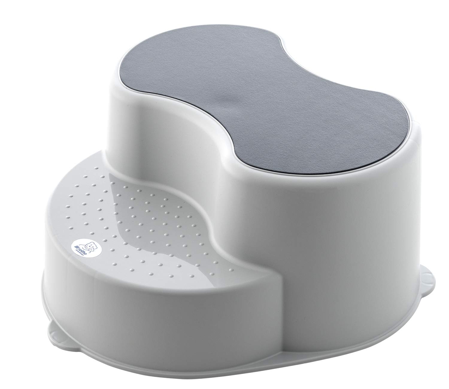 rotho-babydesign-top-kinderschemel-2-stufig-anti-rutsch-stone-grey image 1