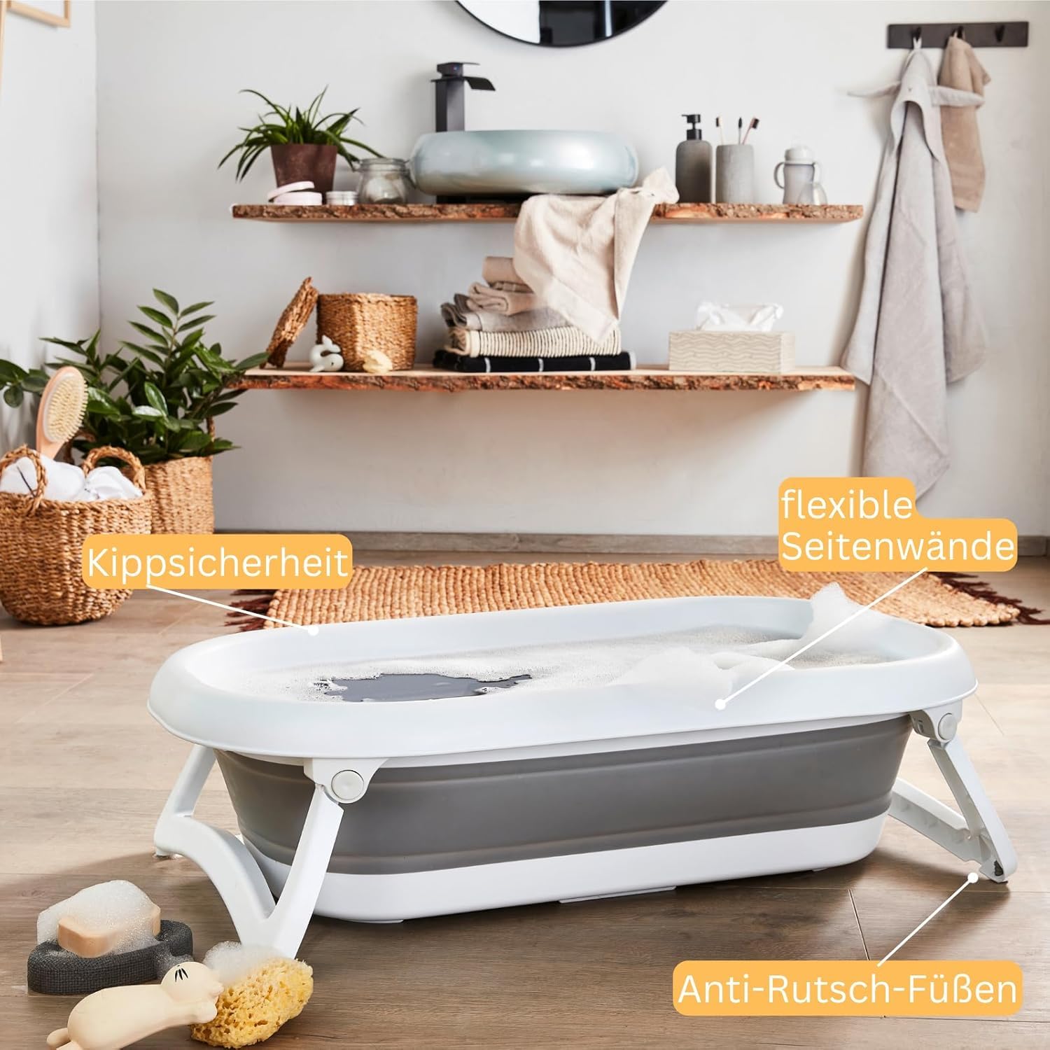 rotho-babydesign-baby-bath-2-go-faltbadewanne-grau image 4