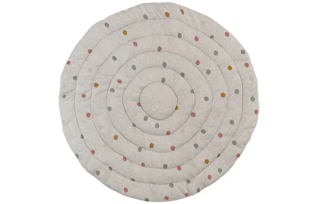 kindsgut-krabbeldecke-baby-rund-120-cm-baumwolle-punkte-grau image 1