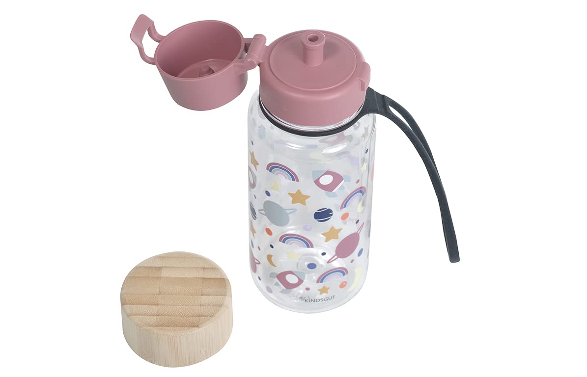 kindsgut-kinder-trinkflasche-tritan-400-ml-bambusdeckel-weltraum image 6