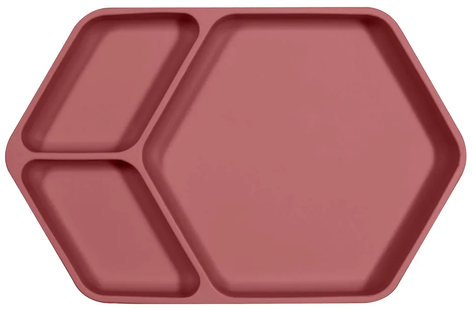 kindsgut-silikon-teller-mit-saugnapf-3-bereiche-altrosa image 1