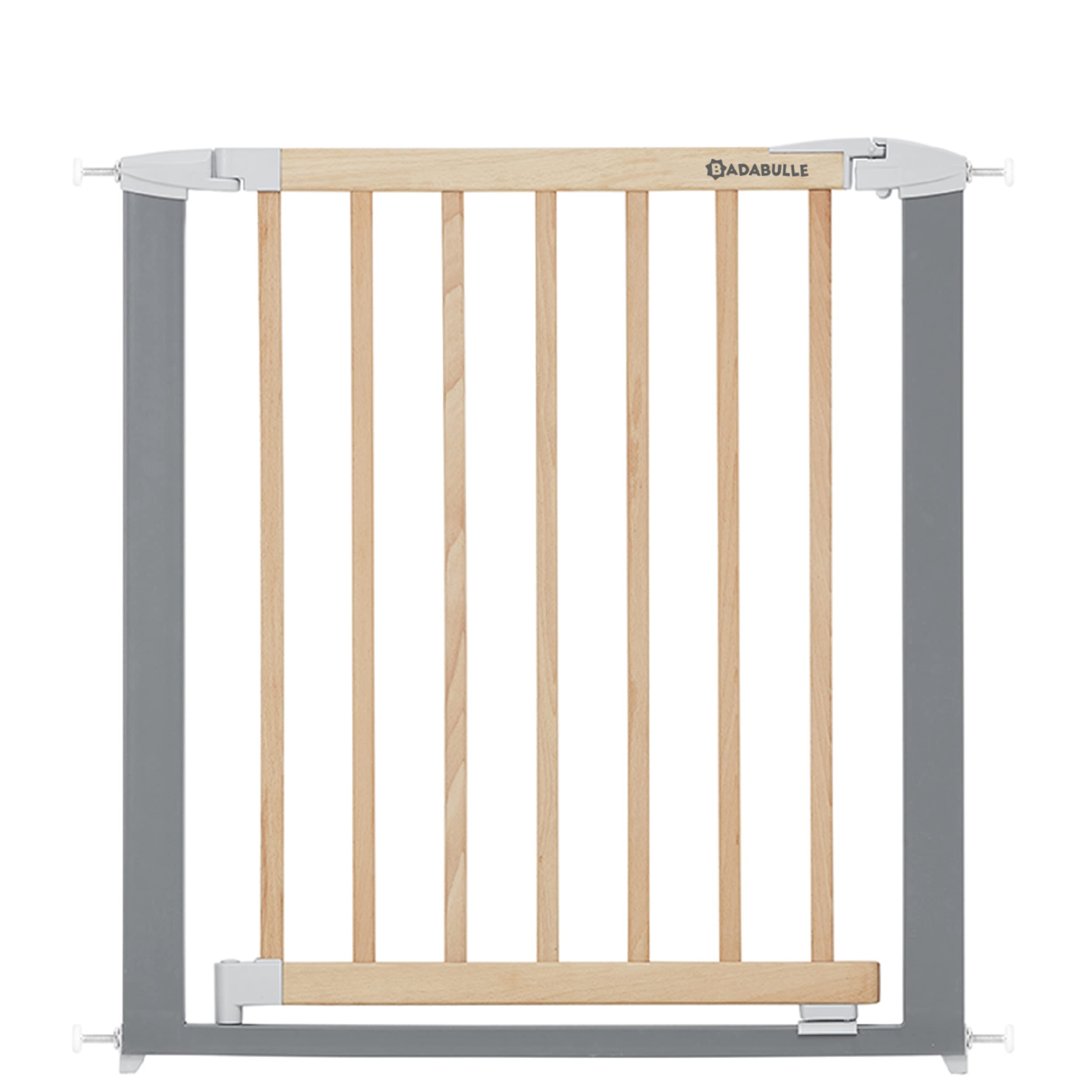 badabulle-t-rschutzgitter-safe-lock-wood-metal-73-81-5-cm-ohne-bohren image 1
