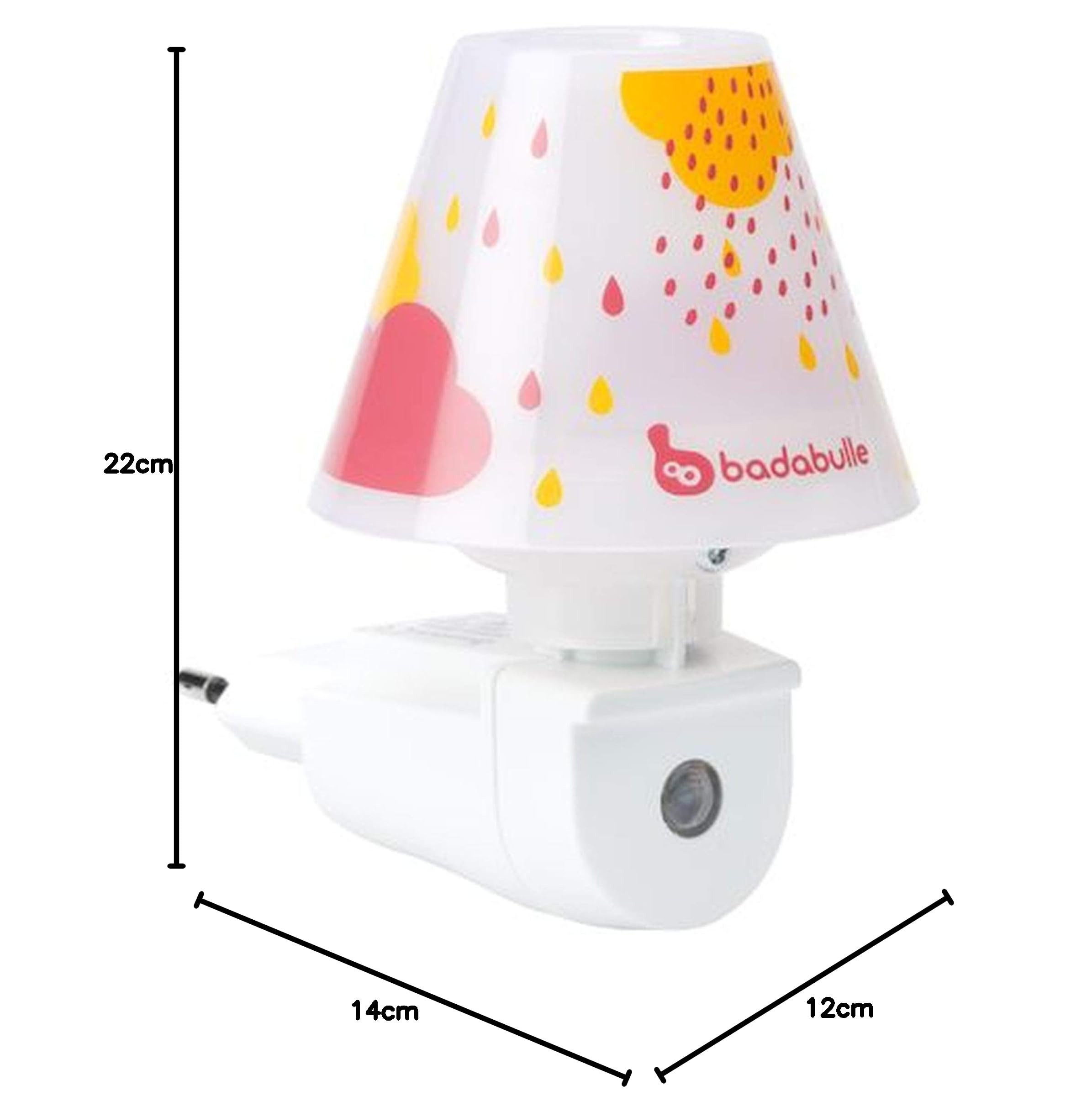 badabulle-led-nachtlicht-baby-f-r-steckdose-rosa-mit-schirm-und-tag-nacht-automa image 5