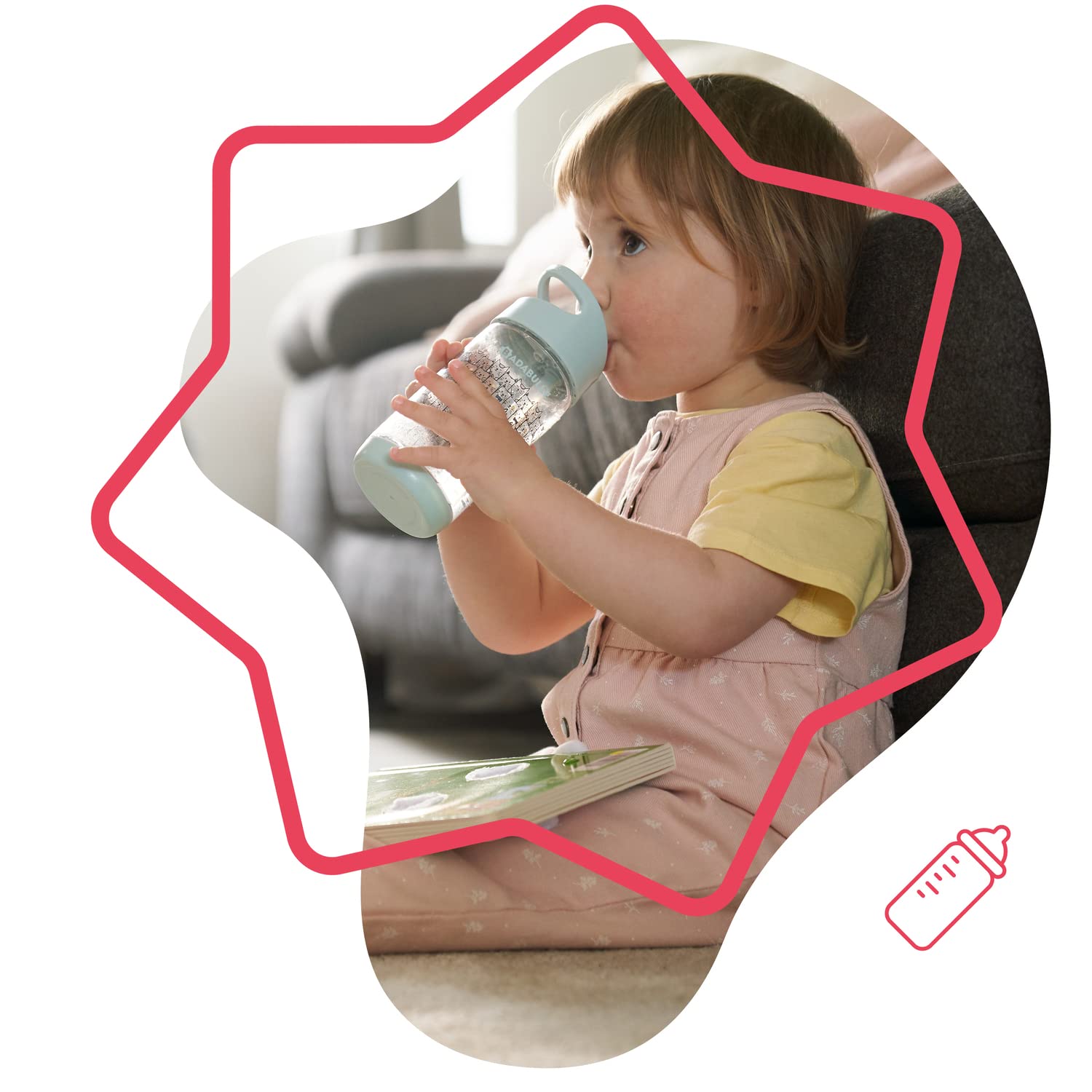 badabulle-trinkflasche-kinder-350-ml-mit-strohhalm-auslaufsicher-ab-6-monaten image 2