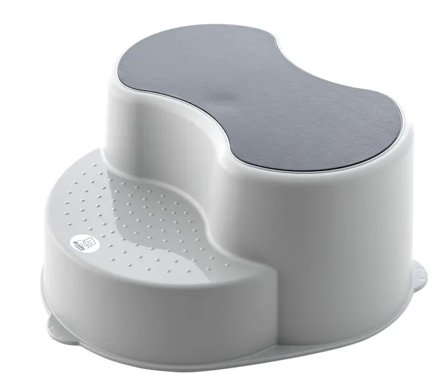 rotho-babydesign-top-kinderschemel-2-stufig-anti-rutsch-stone-grey image 1