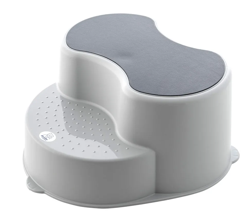 rotho-babydesign-top-kinderschemel-2-stufig-anti-rutsch-stone-grey image 1