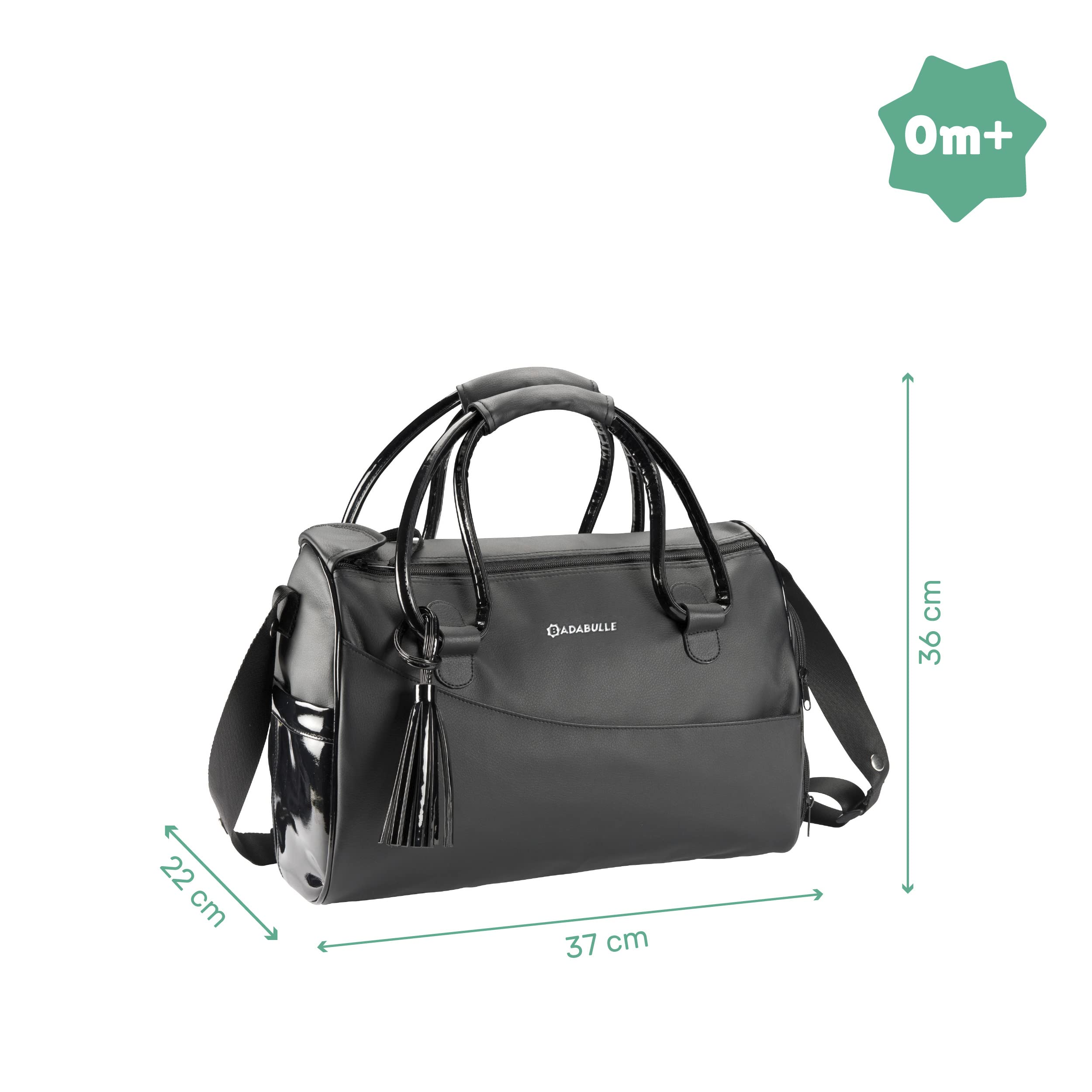 badabulle-glossy-wickeltasche-schwarz-bowling-tasche-im-leder-look-39-x-27-x-20- image 5