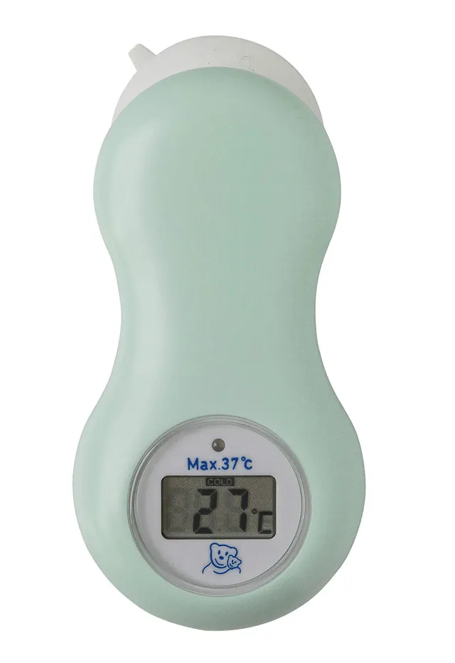 rotho-babydesign-digitales-badethermometer-mit-saugnapf-gr-n-12-5x5-8x2-5-cm image 1