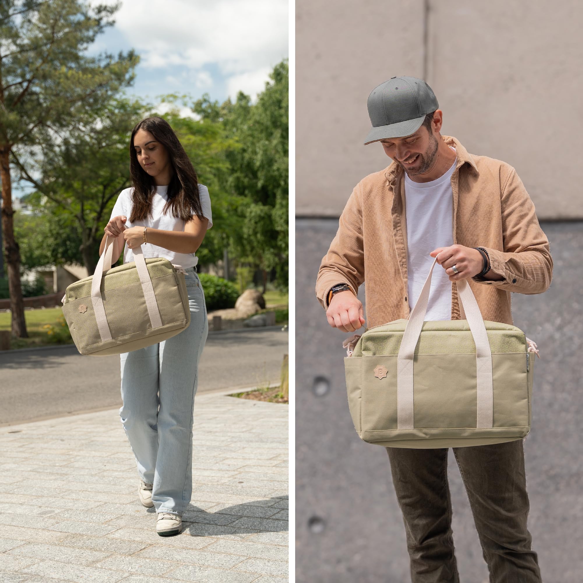 badabulle-wickeltasche-bowling-olive-kinderwagentasche-mit-wickelauflage image 8