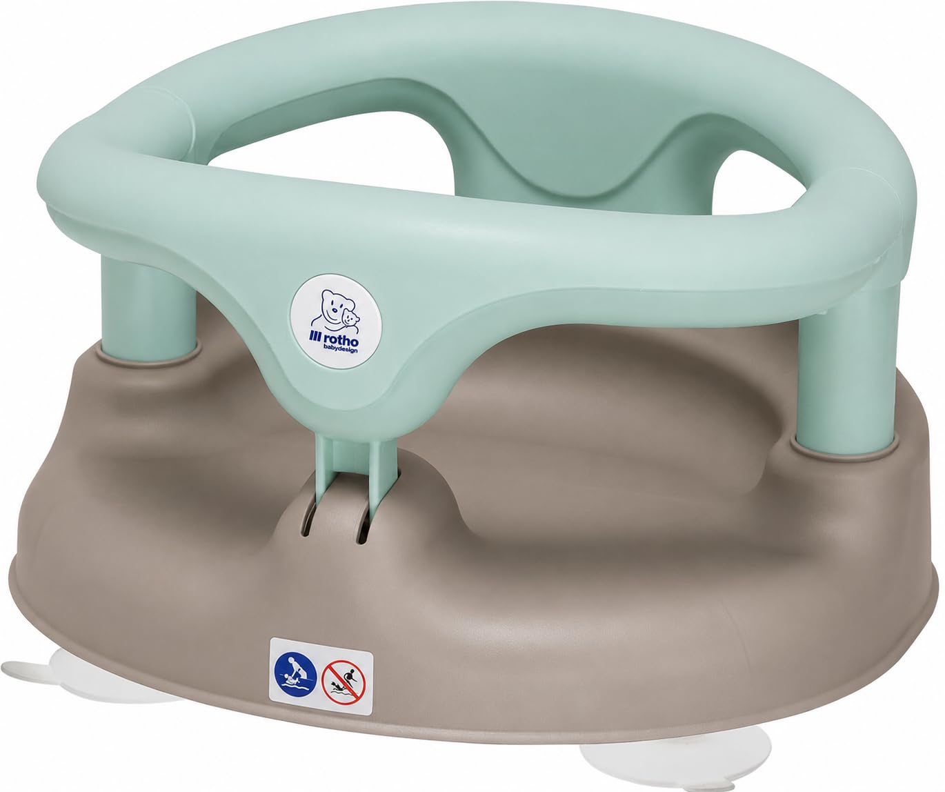 rotho-babydesign-badewannensitz-35-x-31-3-x-22-cm-grau-mintgr-n-7-16-monate-bis- image 1