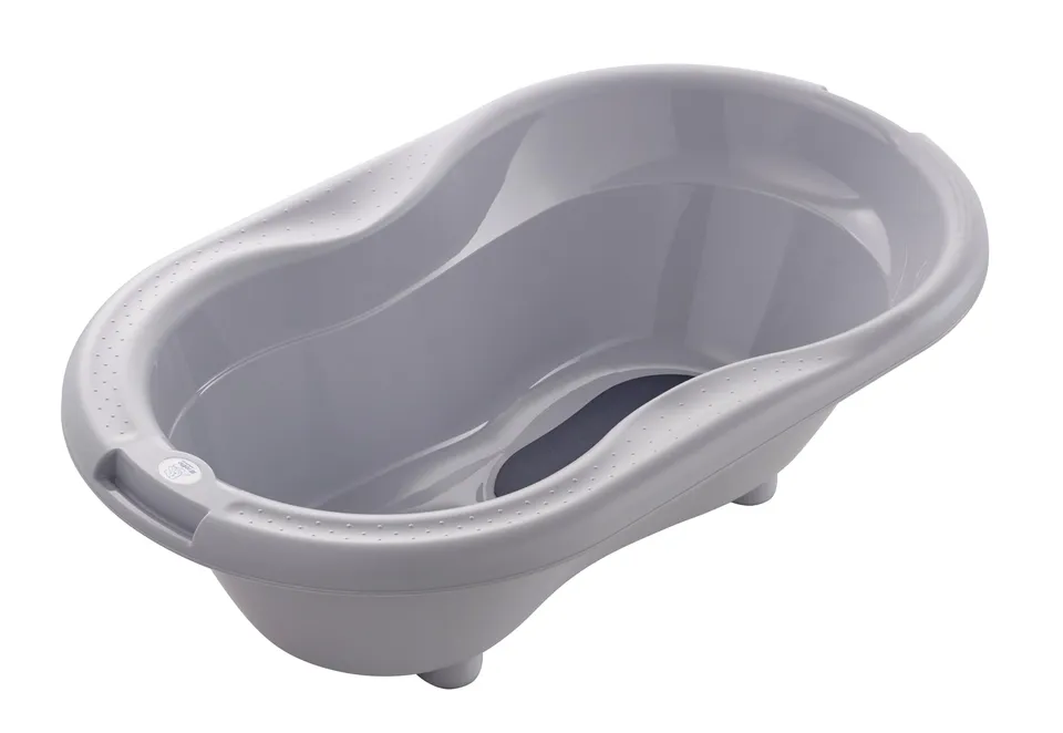 rotho-babydesign-top-badewanne-recycelt-grau-babybadewanne-mit-st-psel image 1