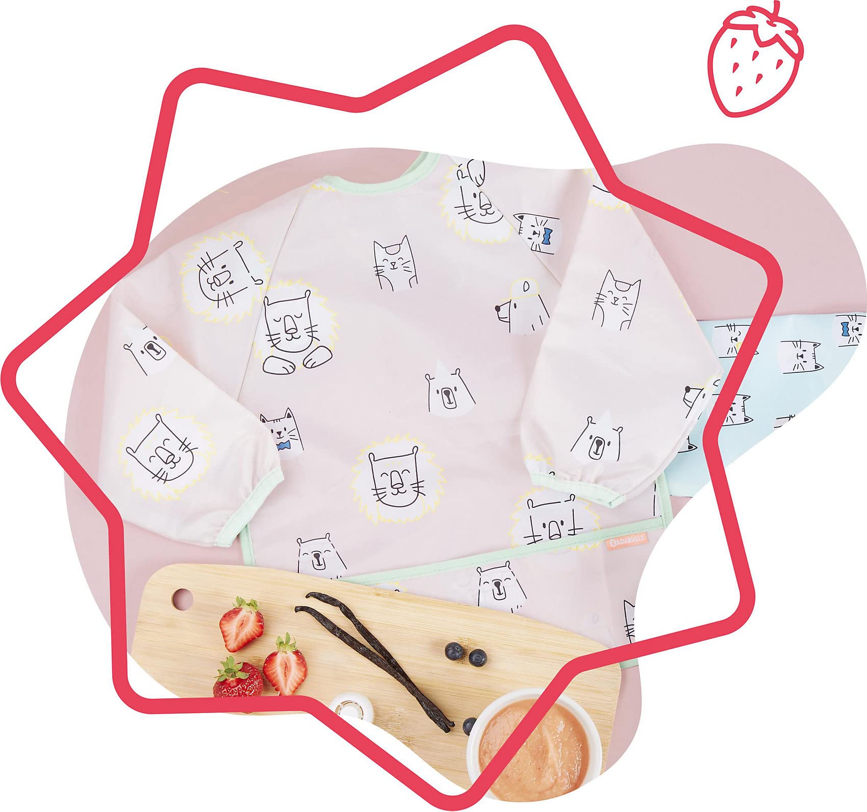 badabulle-langarm-l-tzchen-rosa-wasserdichtes-baby-l-tzchen-mit-rmeln image 8