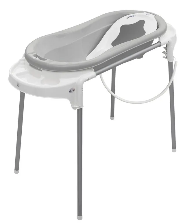 rotho-babydesign-top-xtra-badestation-mit-wanne-und-st-nder-silber-wei image 1