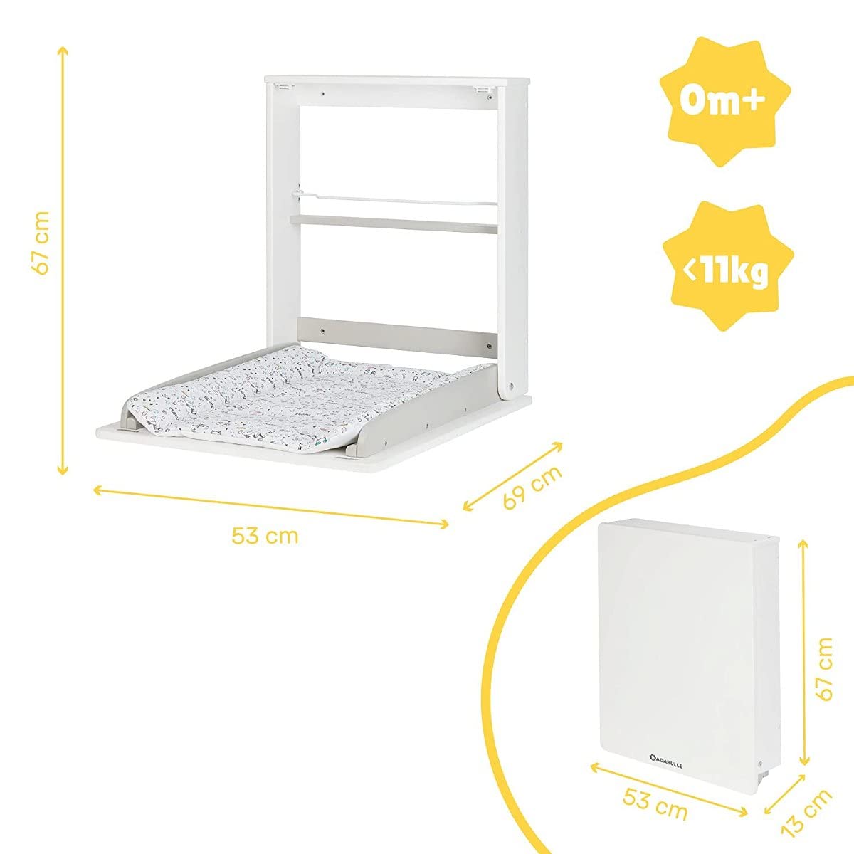 badabulle-wandwickeltisch-splash-klappbarer-wickeltisch-mit-regalfach-wickelaufl image 4
