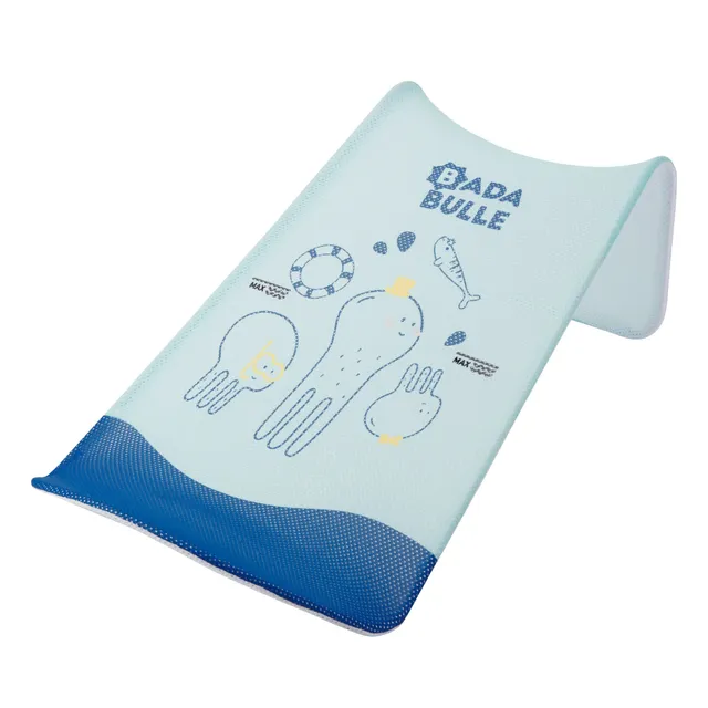 badabulle-badeliege-meerestiere-baby-badehilfe-0-6-monate-marineblau-hellblau image 1