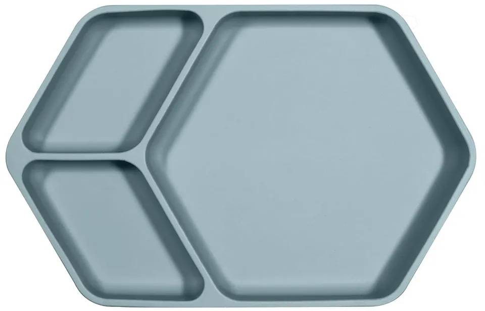kindsgut-silikon-teller-mit-saugnapf-3-f-cher-aquamarin image 1