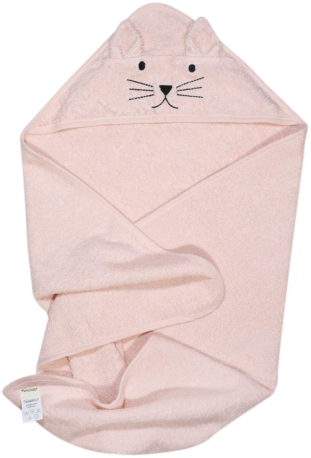 kindsgut-baby-kapuzenhandtuch-katze-rosa-75-x-75-cm-baumwolle image 8