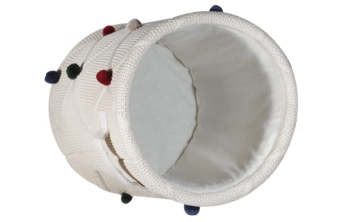 kindsgut-aufbewahrungskorb-kinder-baumwolle-mit-pompons-creme-30-x-30-x-35-cm image 6