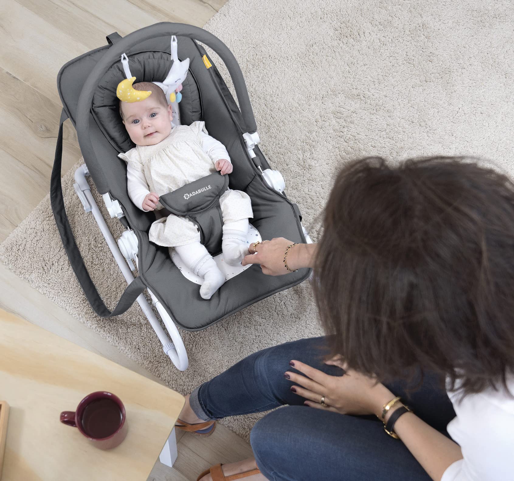 badabulle-easy-moonlight-babywippe-mit-kopfst-tze-und-spielbogen image 2