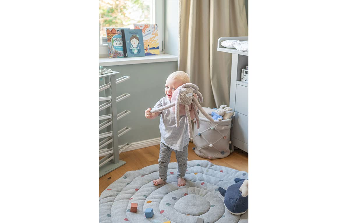 kindsgut-krabbeldecke-baby-rund-120-cm-baumwolle-punkte-grau image 4