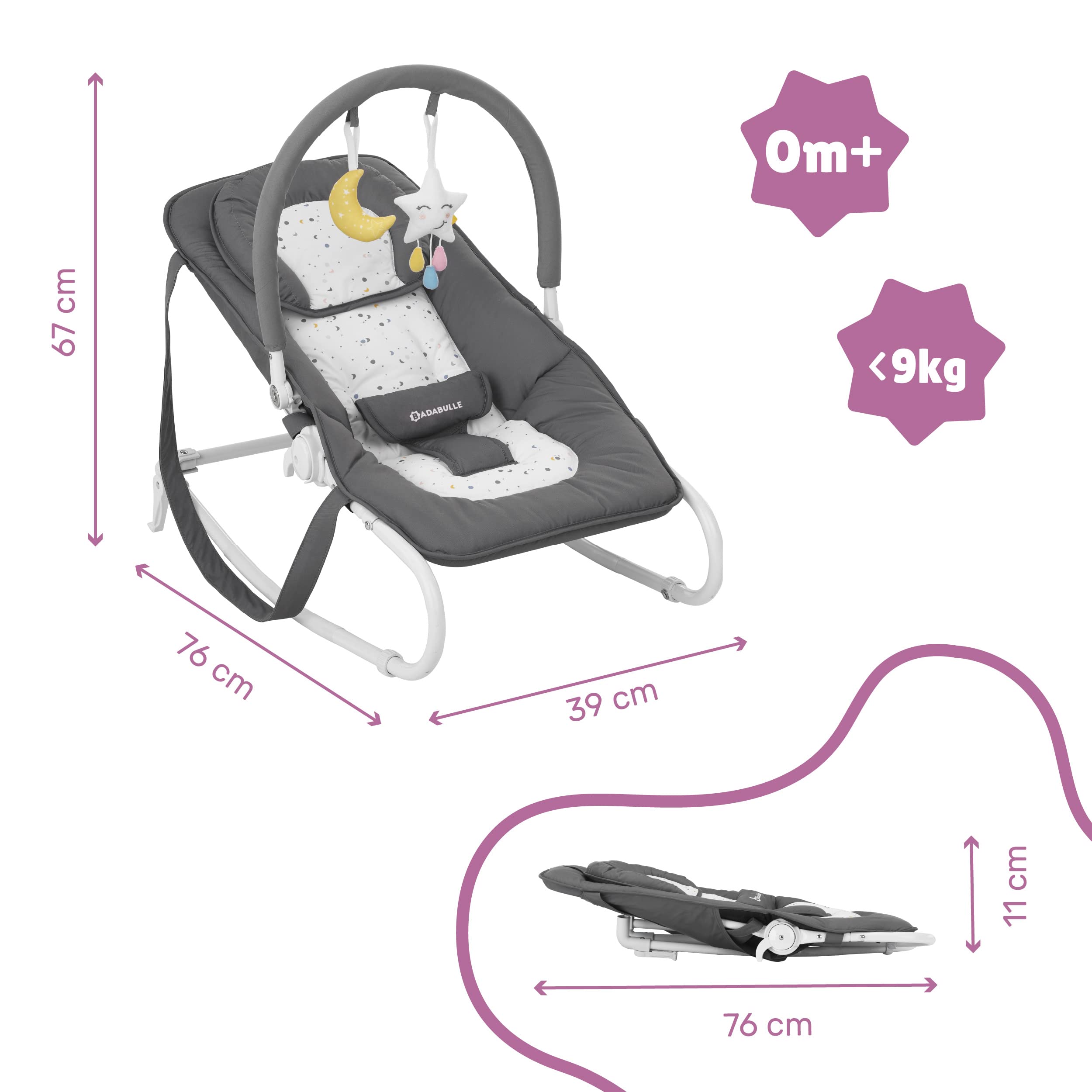 badabulle-easy-moonlight-babywippe-mit-kopfst-tze-und-spielbogen image 6