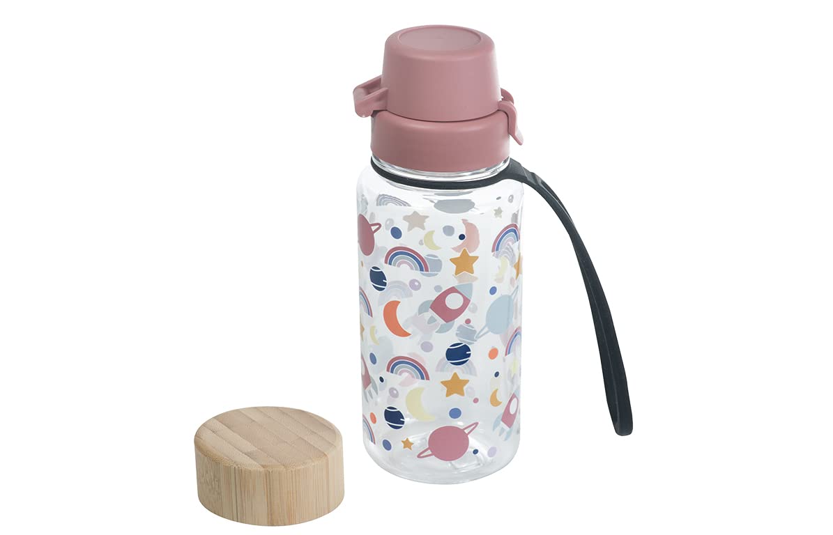 kindsgut-kinder-trinkflasche-tritan-400-ml-bambusdeckel-weltraum image 5