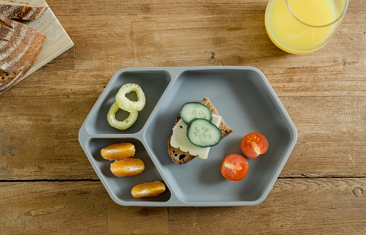 kindsgut-babyteller-aus-silikon-mit-saugnapf-3-f-cher-dunkelgrau image 3