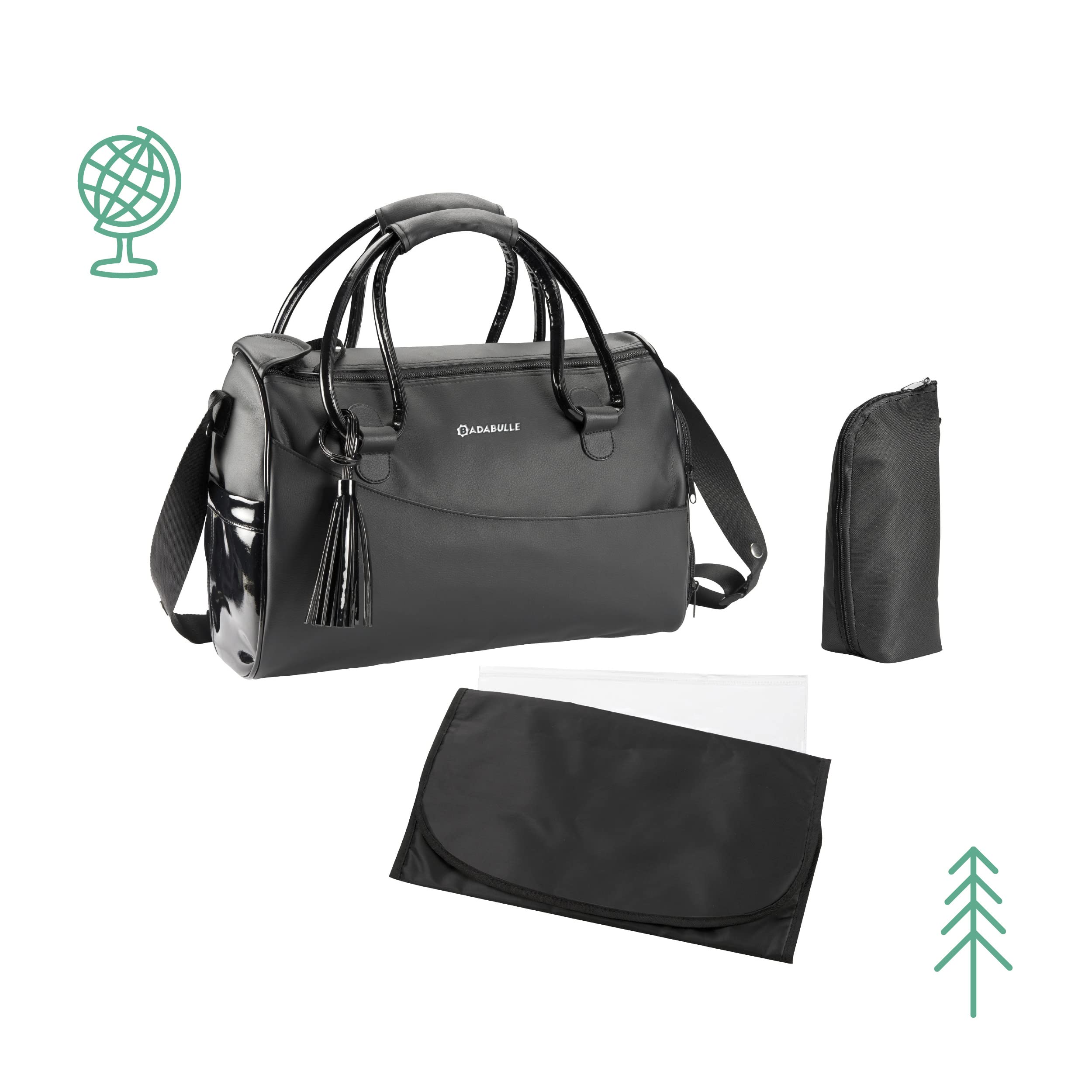 badabulle-glossy-wickeltasche-schwarz-bowling-tasche-im-leder-look-39-x-27-x-20- image 3