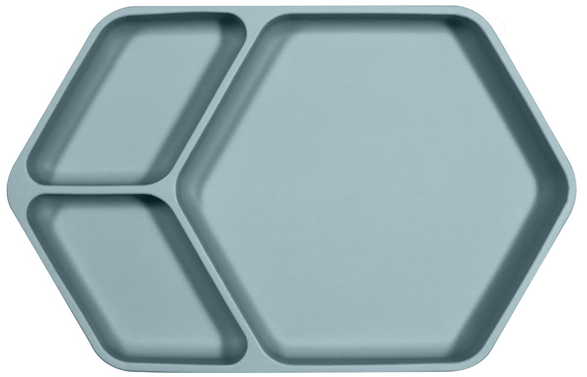 kindsgut-silikon-teller-mit-saugnapf-3-f-cher-aquamarin image 1