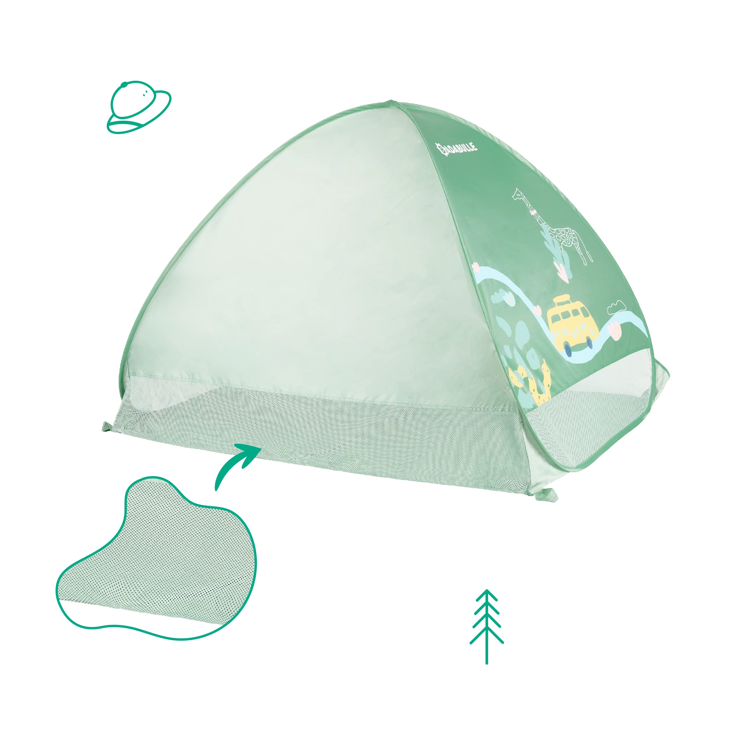 badabulle-strandmuschel-safari-125-x-100-x-85-cm-mit-uv-schutz-50-und-pop-up-sys image 3