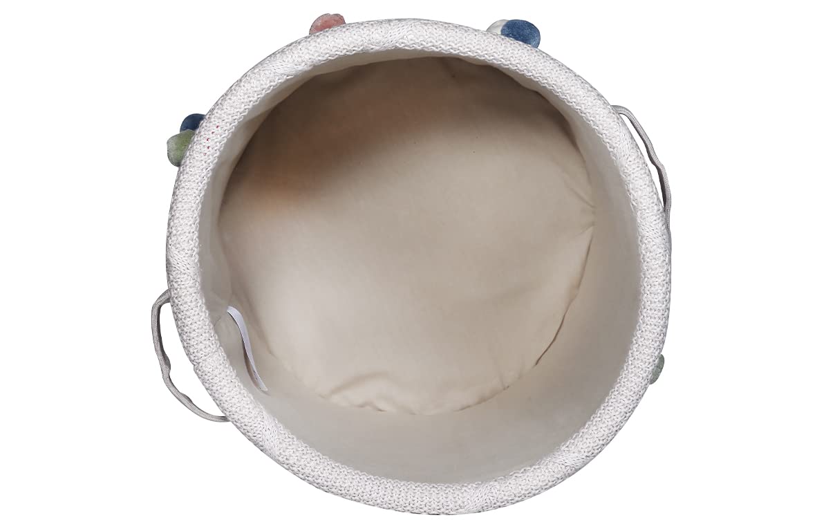 kindsgut-spielkorb-mit-pompons-aus-baumwolle-aufbewahrungskorb-taupe image 7