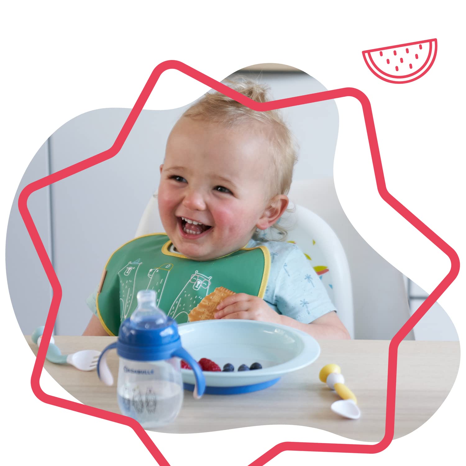badabulle-baby-teller-mit-saugnapf-3er-set-18-cm-rutschfeste-esslernteller-multi image 2