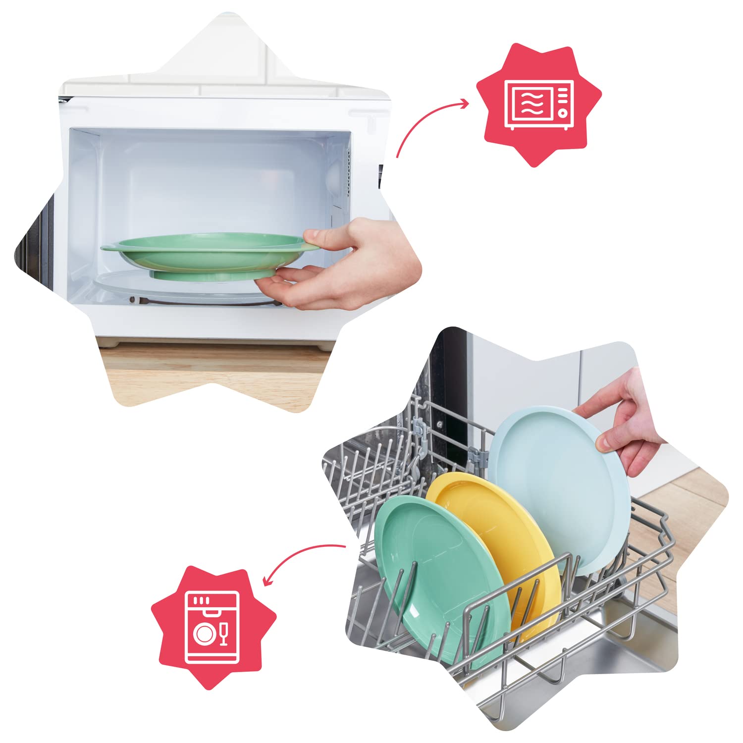 badabulle-baby-teller-mit-saugnapf-3er-set-18-cm-rutschfeste-esslernteller-multi image 3