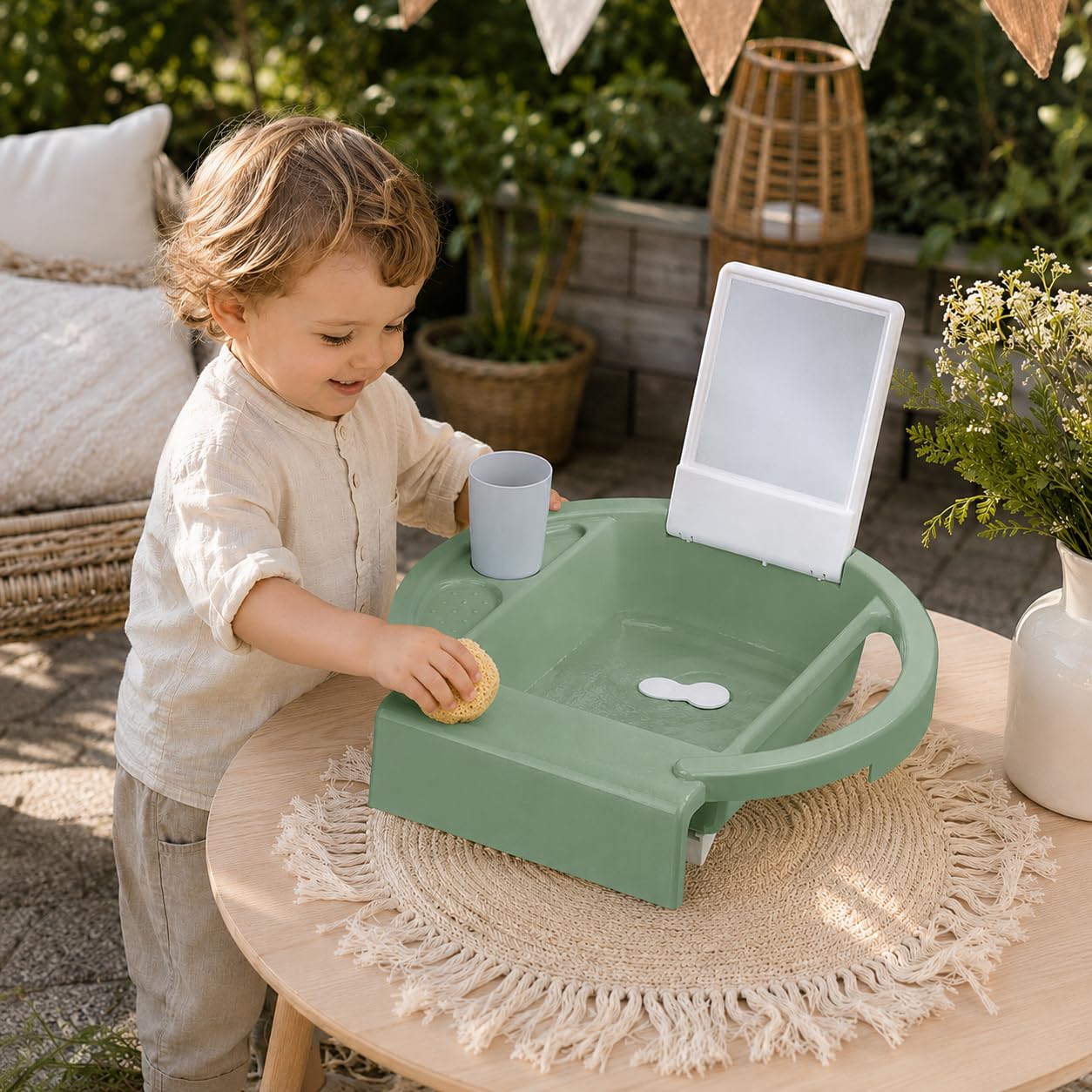rotho-babydesign-kiddy-wash-kinderwaschbecken-gr-n-f-r-badewanne image 6