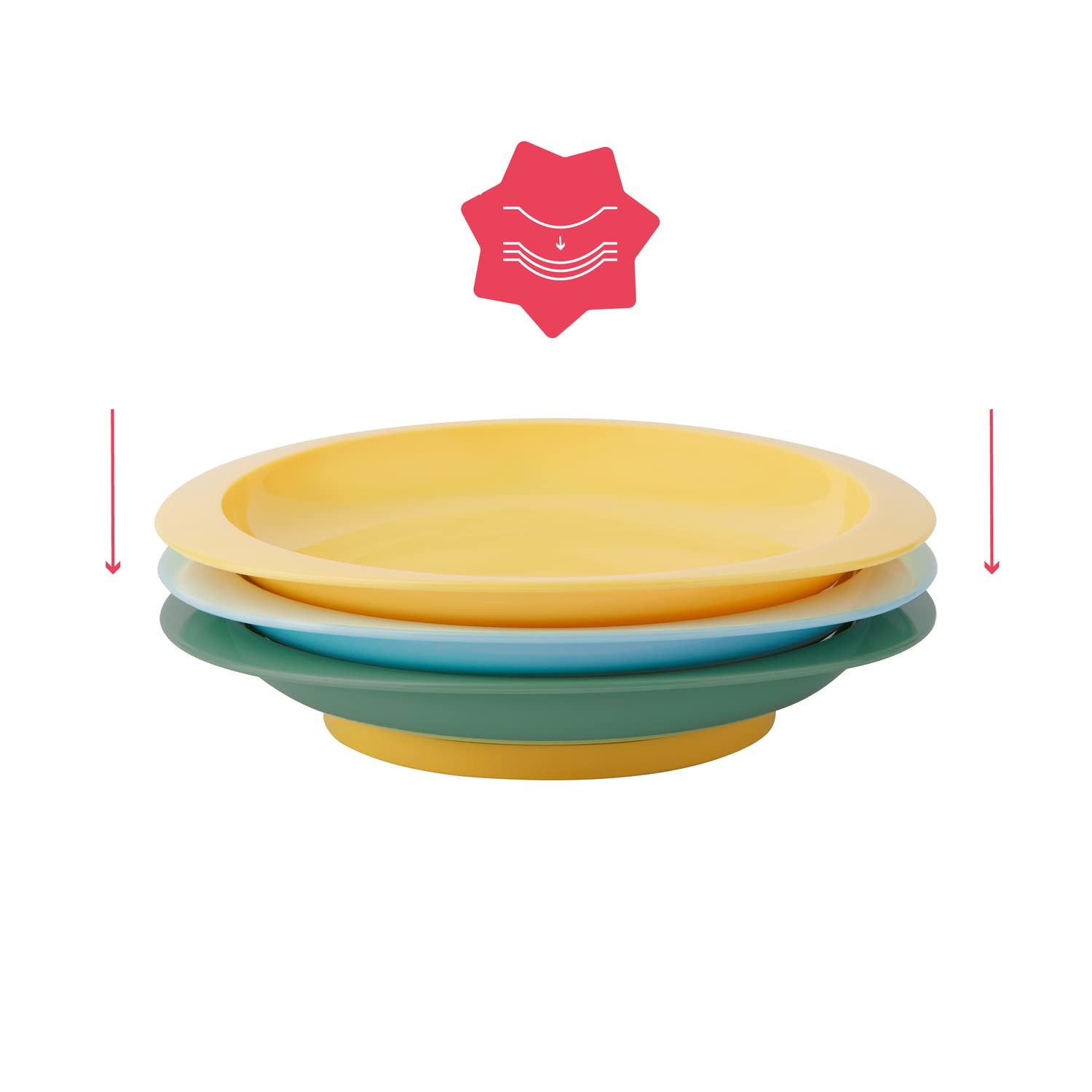 badabulle-baby-teller-mit-saugnapf-3er-set-18-cm-rutschfeste-esslernteller-multi image 5