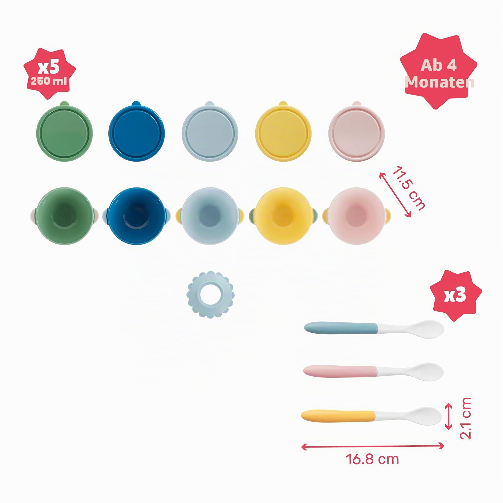 badabulle-funcolor-bowls-5-breischalen-330-ml-3-babyl-ffel-mit-saugnapf image 4