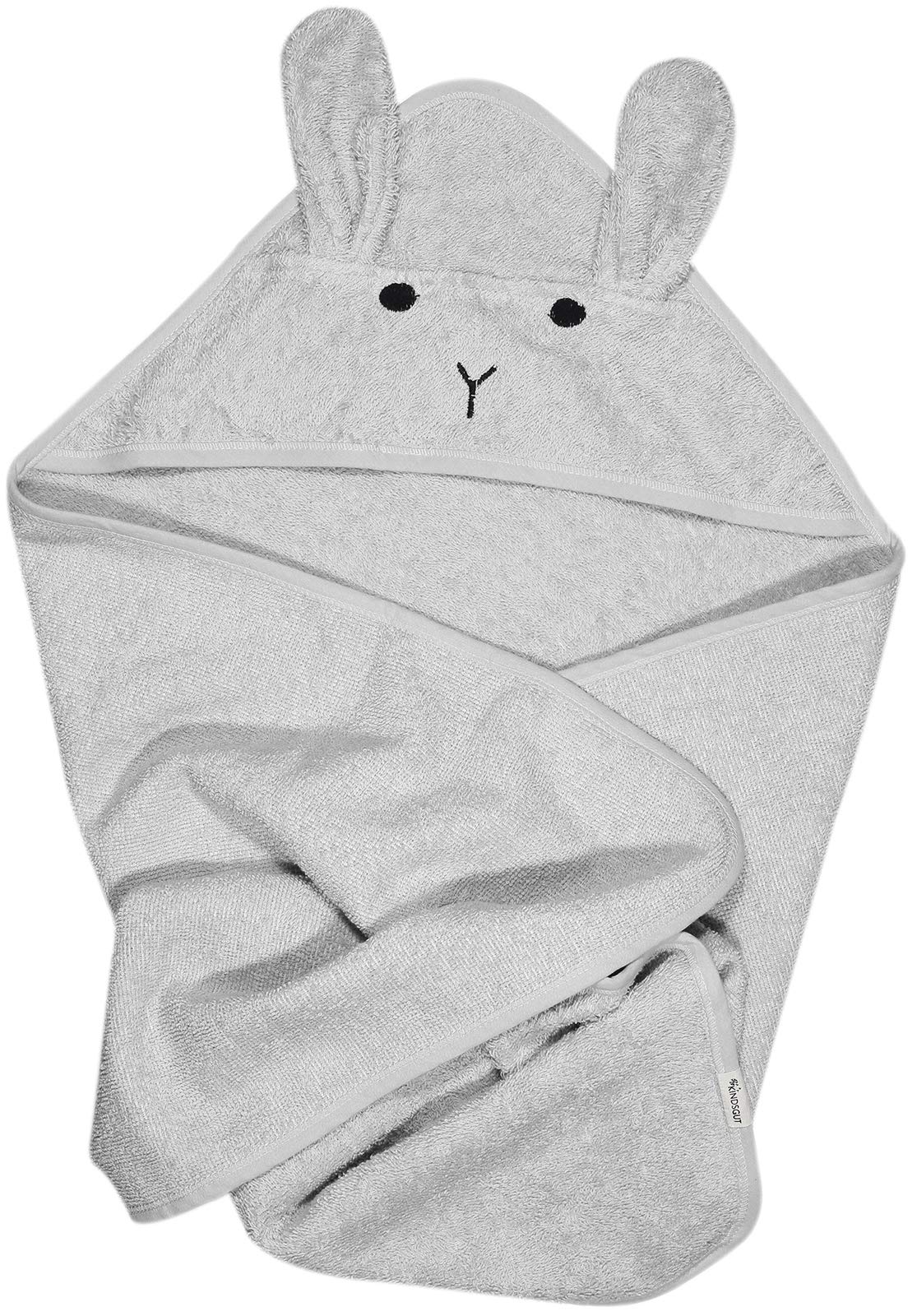 kindsgut-kapuzenhandtuch-hase-grau-baby-kapuzenhandtuch-100-baumwolle image 8