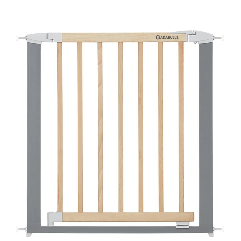 badabulle-t-rschutzgitter-safe-lock-wood-metal-73-81-5-cm-ohne-bohren image 1