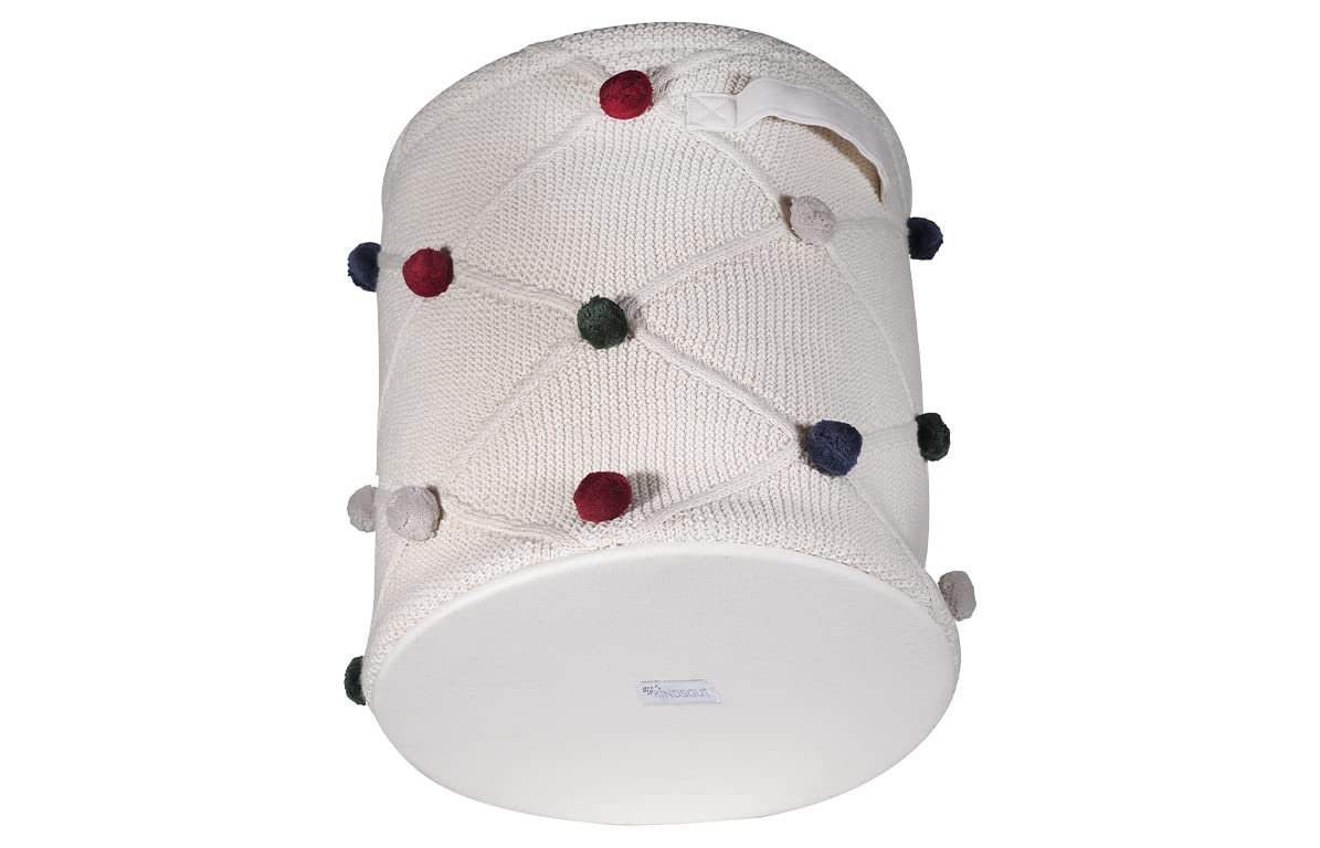 kindsgut-aufbewahrungskorb-kinder-baumwolle-mit-pompons-creme-30-x-30-x-35-cm image 5
