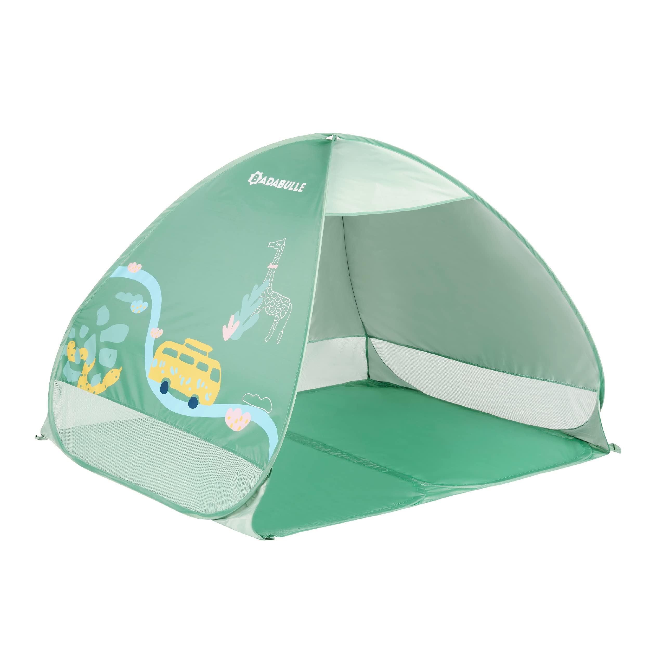 badabulle-strandmuschel-safari-125-x-100-x-85-cm-mit-uv-schutz-50-und-pop-up-sys image 1